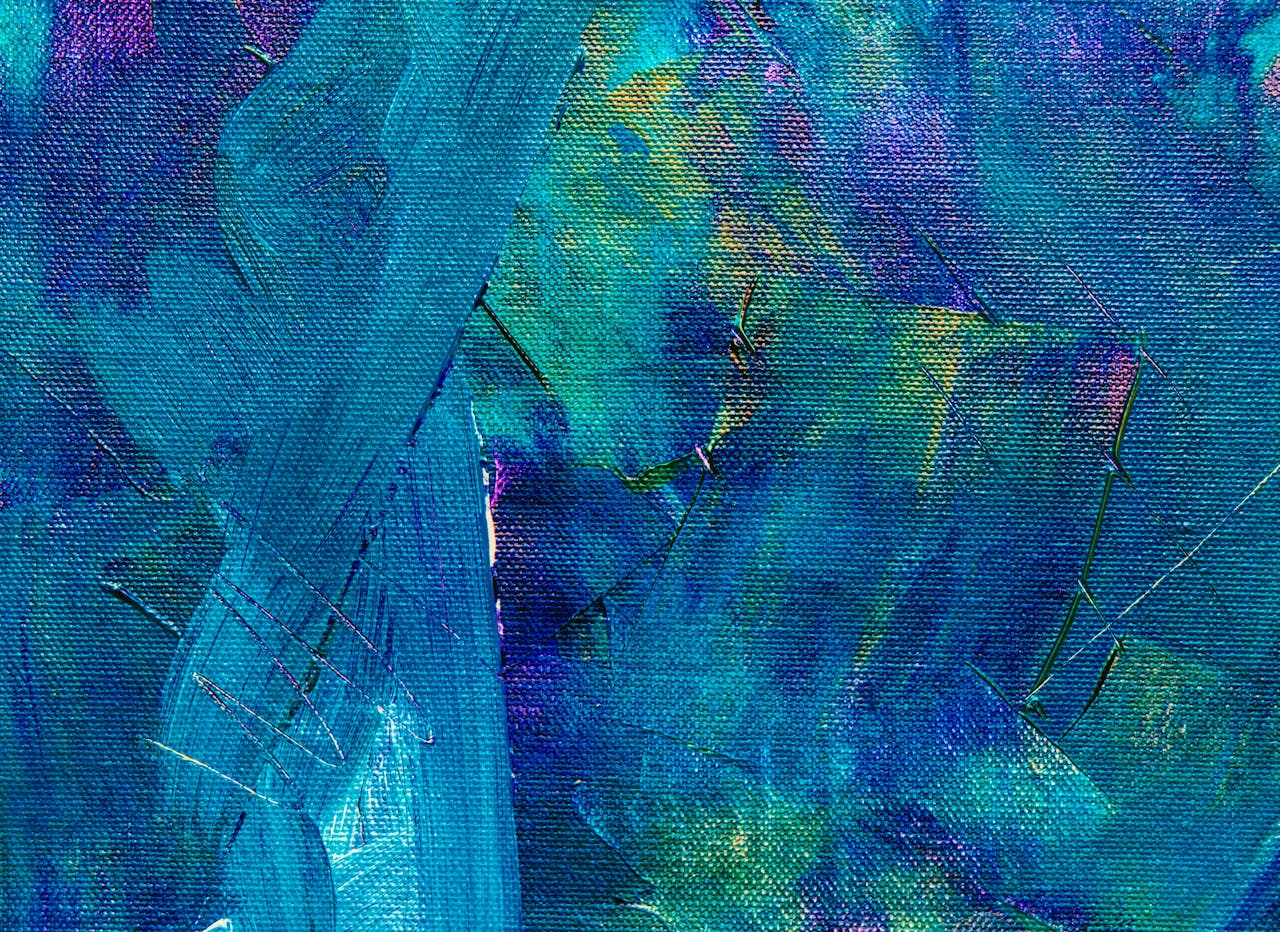 who-we-are Colorful abstract acrylic painting with bold brush strokes and texture.